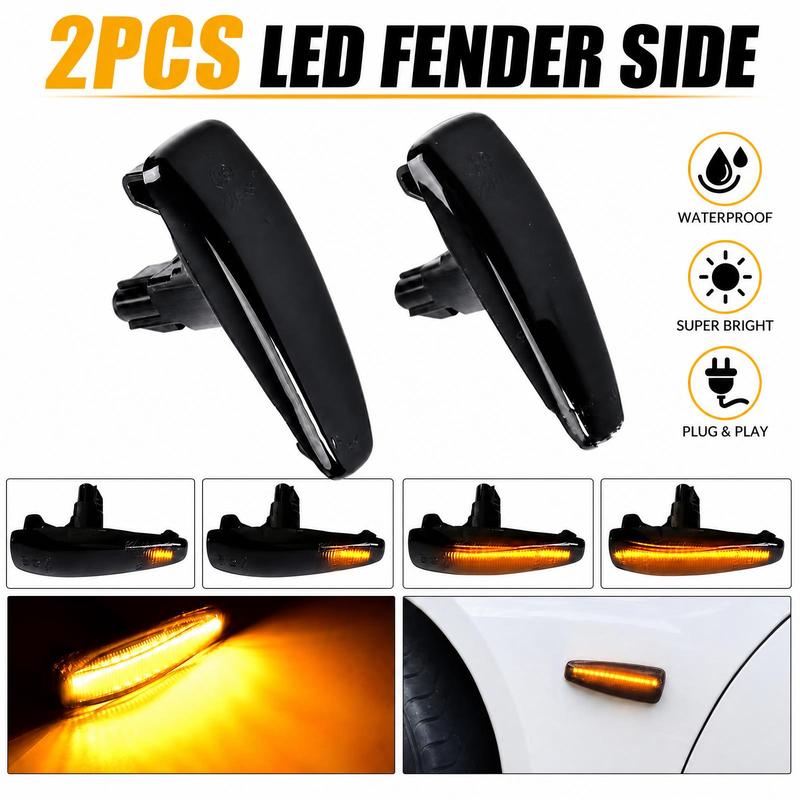 2PCS Led Dynamic Turn Signal Light For Mitsubishi Outlander Phantom LED Fender Side Light Marker Light Blinker Indicator Side Marker Lamps