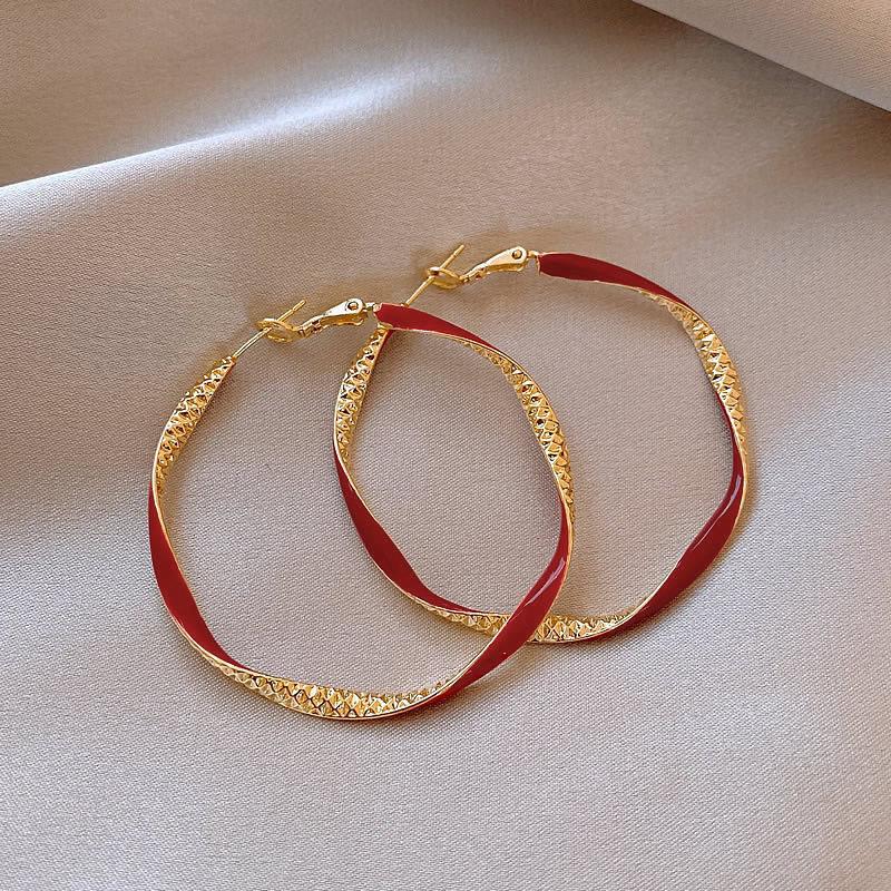 European and American Fashion High-end Atmospheric Earrings Trendy Cool Earrings Versatile Personalized Party Big Earrings Exquisite Commuter Earrings