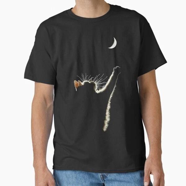 Moon Cat Kitty Reach To The Moon Classic Tshirt Made In Usaaus Tshirt S2xl S