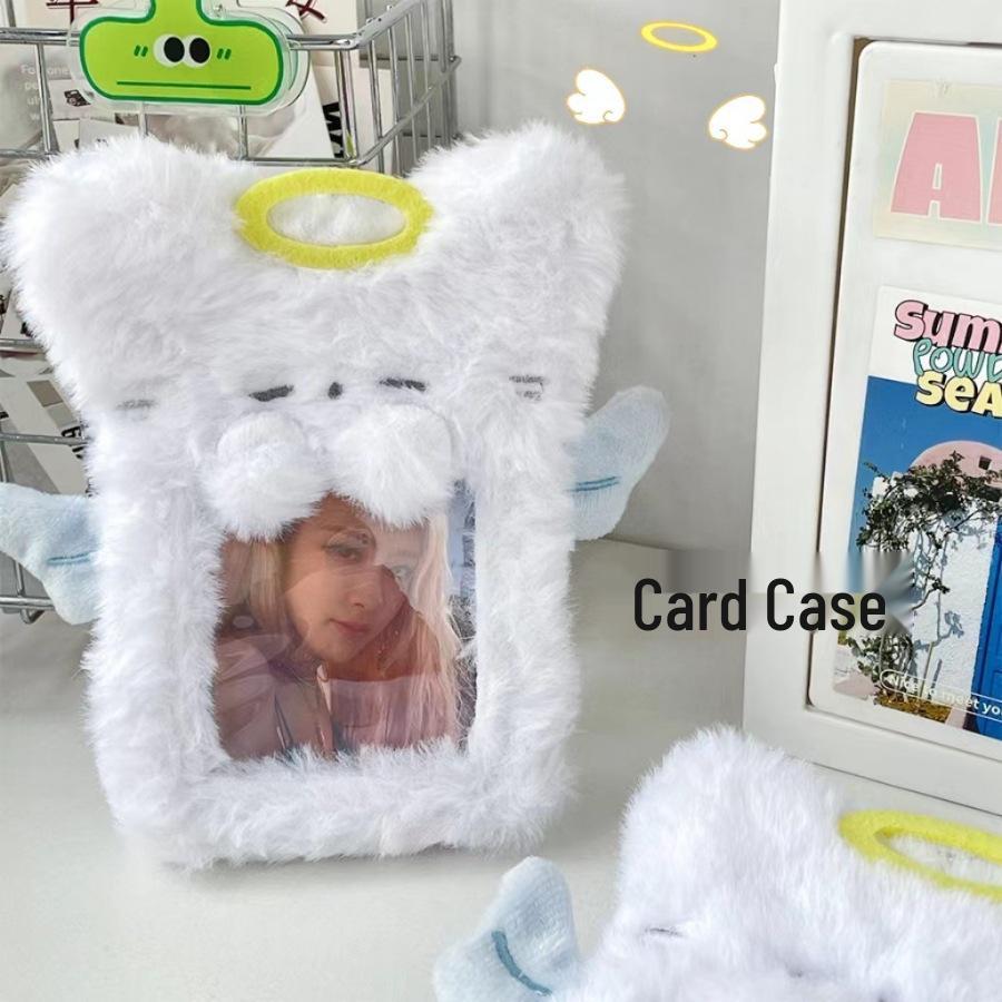 Cartoon Animal Keychain: 3-Inch Transparent Card Holder & Storage Sleeve