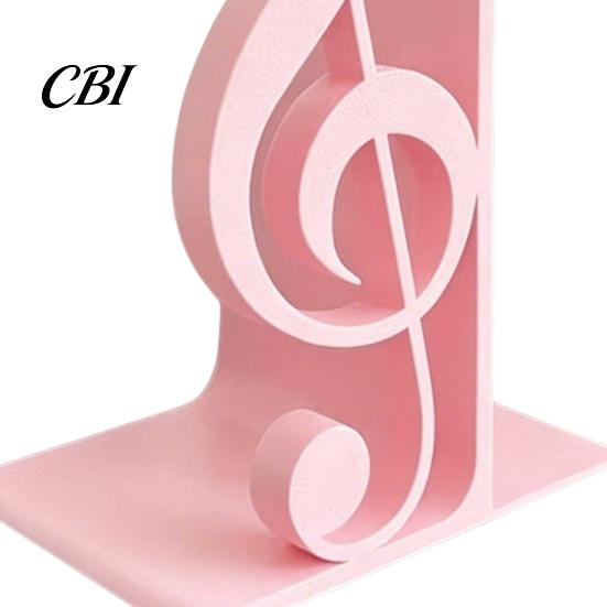 One-Piece 3D Print Sculpture Printed Music Note Bookend, Decorative Shelf Organizer, Modern Desk Decor for Home Musical Book Holder Office Study,