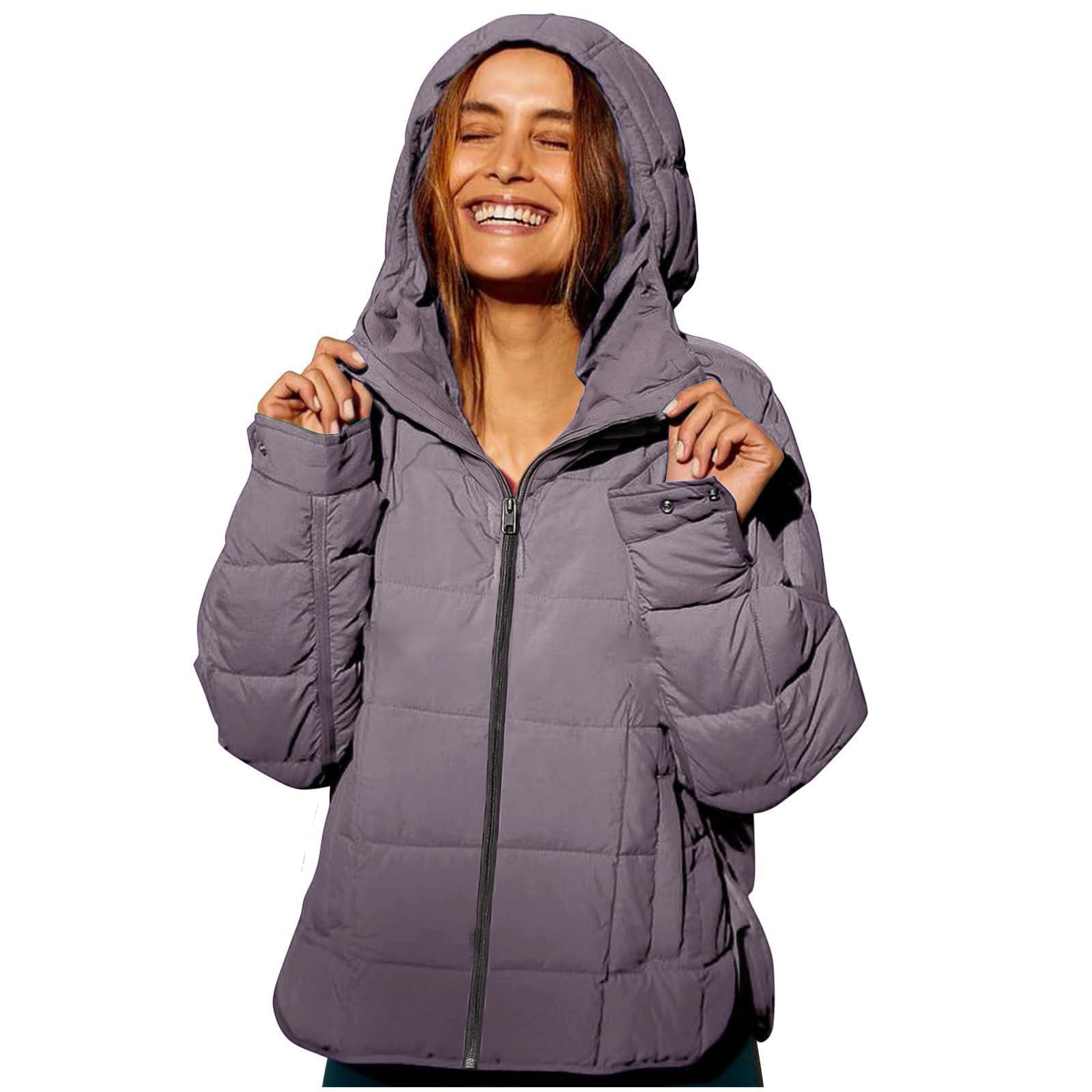 

Womens Jacket Winter Warm Packable Lightweight Oversized Long Sleeve Hooded Coats With Pocket L