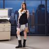 UNIFREE Contrast Denim A-Line Overall Dress