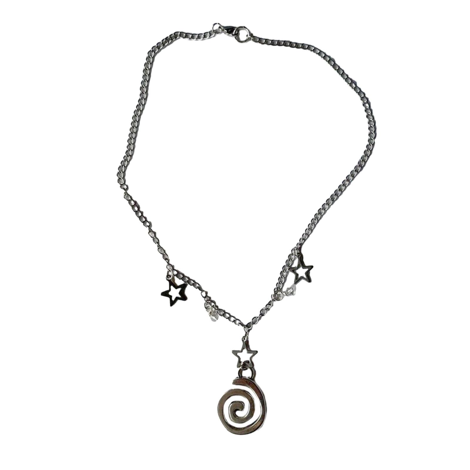 

Fashion Vortex Star Pendant Necklace Sweet Cool Clavicle Chain Simple Choker Necklace Statement Jewelry Neck Chain