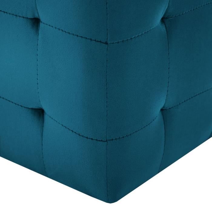 VidaXL 2 pcs Poufs Bleu 30 x 30 x 30 cm Tissu velours