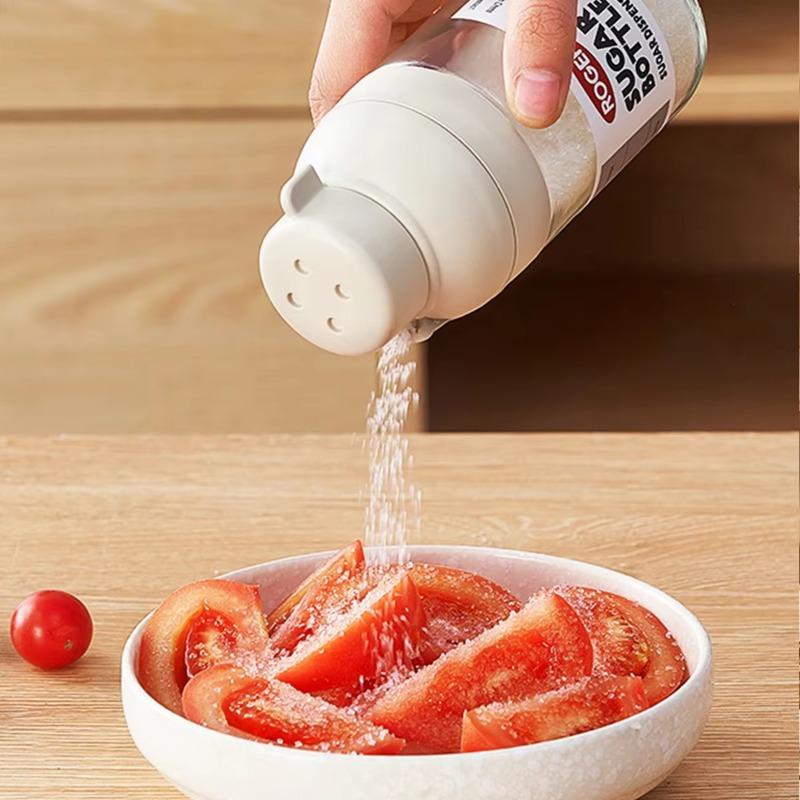 Kitchen Transparent Glass Seasoning Bottle Household Metering Control Salt Jar Sealed Seasoning Seasoning Jar