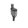 Ulepszona ładowarka samochodowa 120W PD+USB z szybkim ładowaniem, 2 chowanymi kablami, ładowanie telefonu w samochodzie, światło otoczenia, lampka na dach samochodu, adapter zasilający 4w1