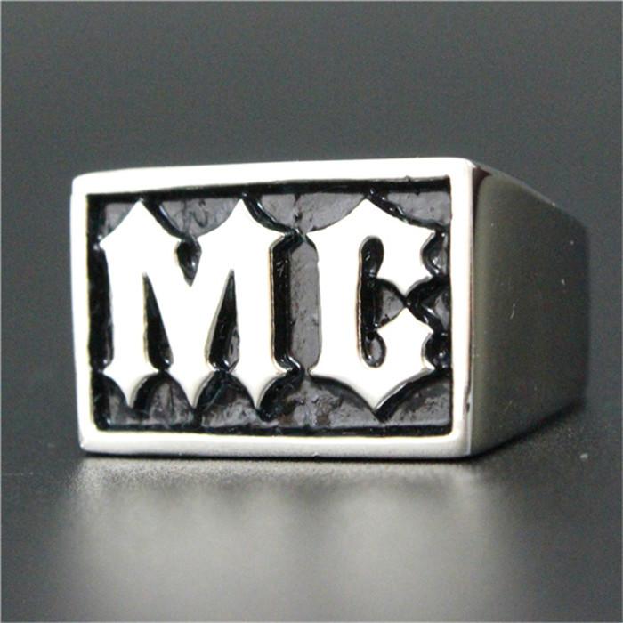 

1 pc Fashion Jewelry Motorcycles Biker MC Ring 316L Stainless Steel Men Boys Cool Man Biker Ring 8