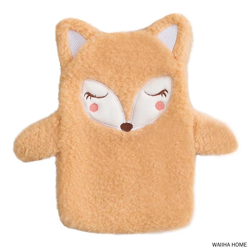 Hot Water Bottle With Cover Cartoon Frog Rabbit Warm Bag Plush Hot Water Bottle Protective Removable Hot Water Bag Cover