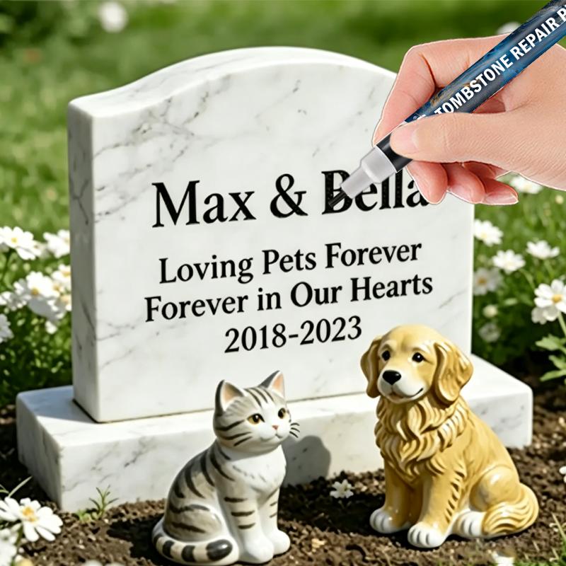 KJM Tombstone Paint Pen For Headstone Lettering Repair Grave Marker Monument Engraving Touch Up Waterproof Black Marker Touchup Paint2