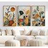 3pcs Frameless Bohemian Plant Wall Poster Modern Minimalist Wall Decor Living Room Flower Living Room Abstract Flower Printing
