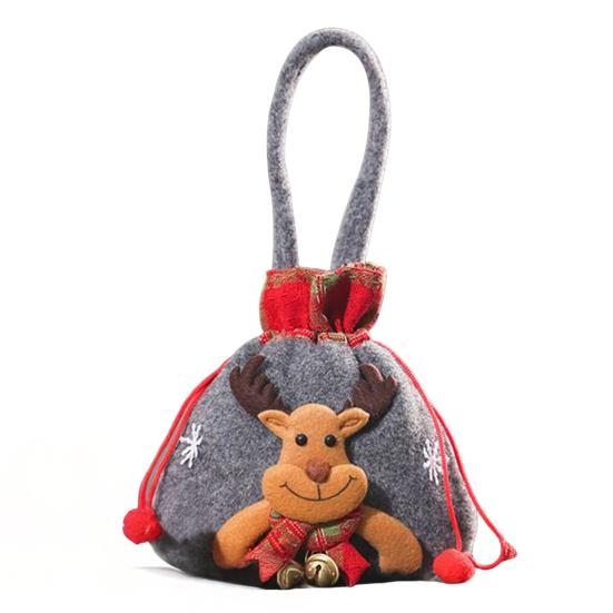 Christmas Gift Bags 3D Snowman Santa Elk Doll Reusable Xmas Burlap Sacks with Handle for Christmas Party Favors Holiday Presents Wrapping