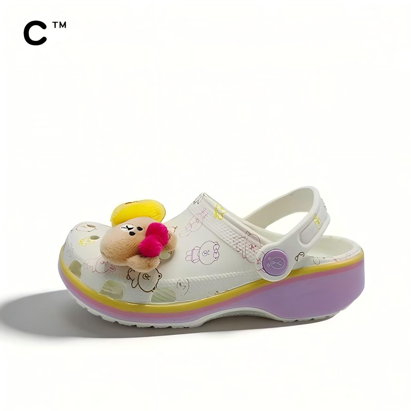 

Crocs Classic Коричневый Медведь Детская Обувь Унисекс Тапочки 36-37(M4W6) белый
