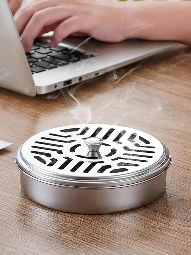 1Pc Household Mosquito-Repellent Incense Rack with Lid, Round Mosquito-Repellent Incense Tray Mosquito-Repellent Incense Box