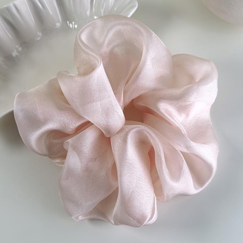 Retro French Large Hair Scrunchies Solid Color Headbands Spring/Summer Sweet Head Rope Female Tie Hair Rubber Bands for Womens