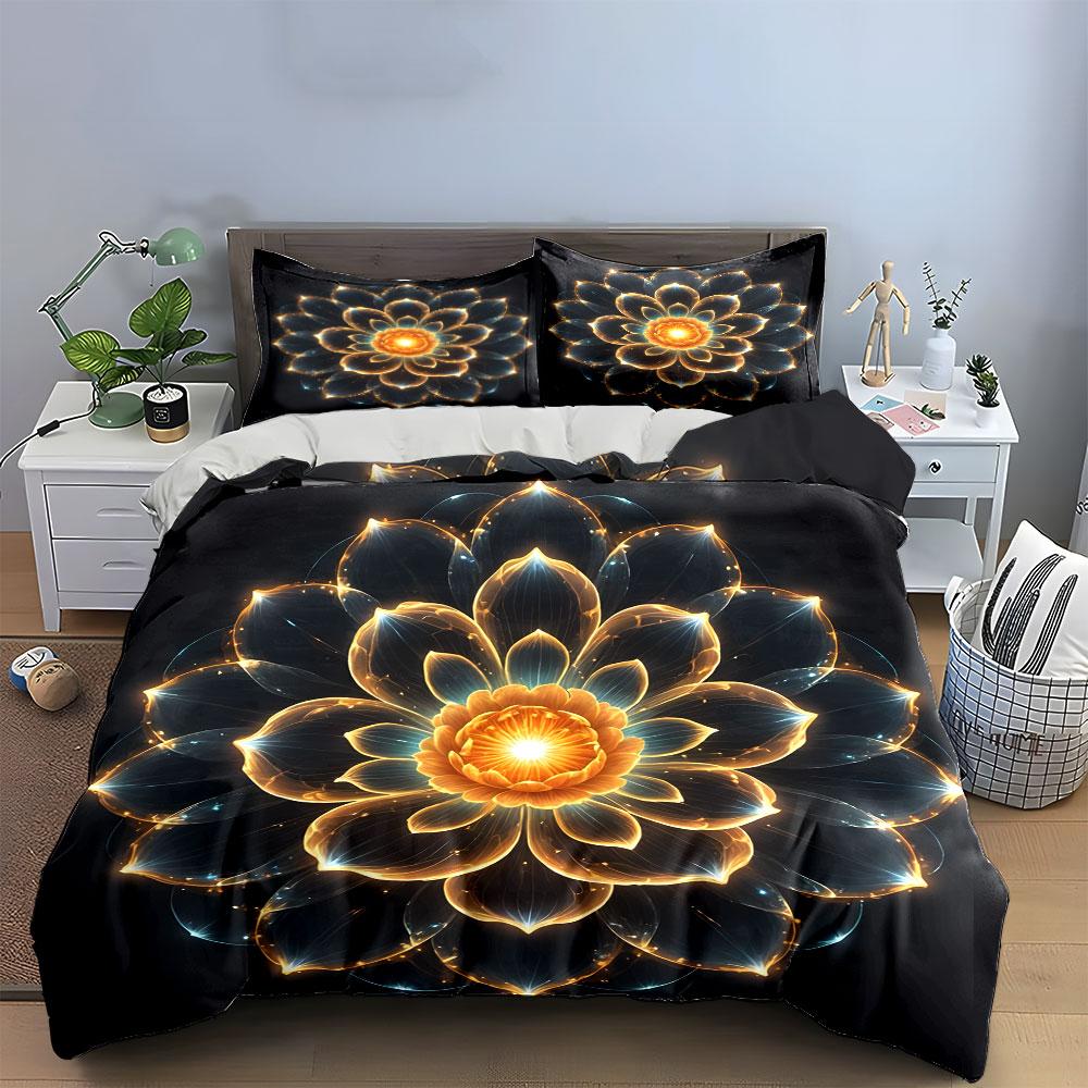 "Elegant Mandala Design for Calm Spaces" Exquisite three-piece bedding set gift for kids and adults
