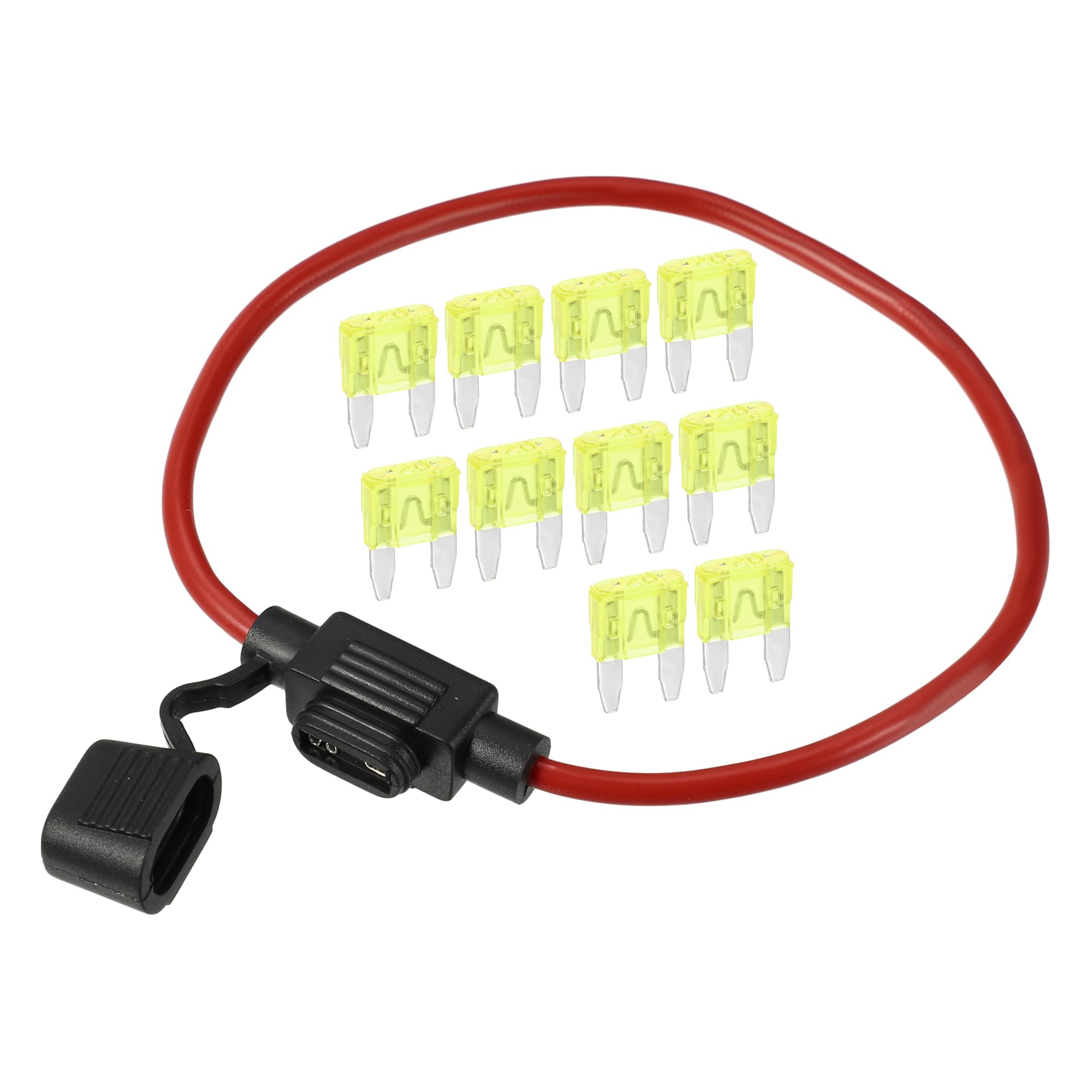 

A ABSOPRO Fuse Holder 20A Mini Style Fuse 12 AWG Fuse Holder Waterproof красный