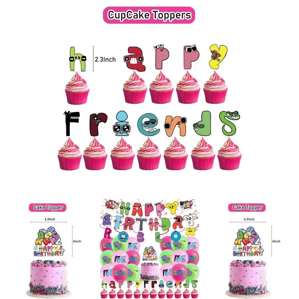 Magical Alphabet Lore Theme Balloon Pull Flag Set Birthday Party Decor Decorations Supplies