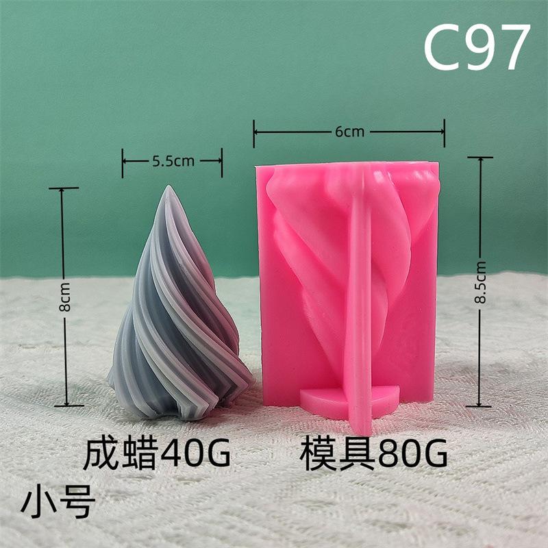 

3D Rotating Christmas Tree Silicone Candle Mold Diy Geometric Conical Art Plaster Resin Soap Making Tools Home Decoration Crafts