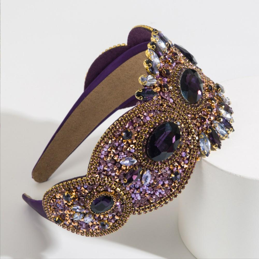 

Роскошные ободки с широким краем, полностью инкрустированные бриллиантами, блестящие аксессуары для волос, универсальные для женской вечеринки, повязка на голову, обруч, головной убор