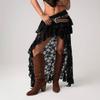 Gonna Corta Estiva da Donna Sexy Irregolare Stile Denim Patchwork di Pizzo Monocolore