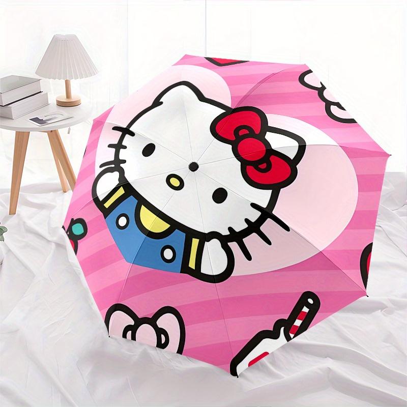 Hello Kitty,Bow Automatic Umbrella-Foldable, Durable 8-Bone Design, Compact and Stylish, Great for Camping, Halloween, Christmas, Mother's D