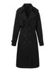 European and American classic lapel trench coat double-breasted + epaulettes decorative belt, crisp and elegant British style