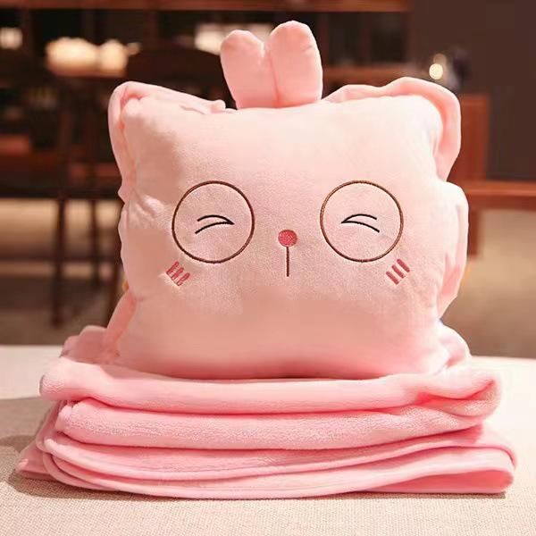 Car Cartoon Multifunction Pillow Blanket & Hand Warmer Combo.