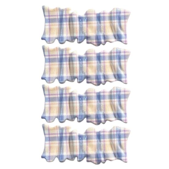 4Pcs Girl Hairpin Macaron Color Plaid Pattern Wavy Design Hair Clip Strong Clamping Force Hair Clip Hair Accessories
