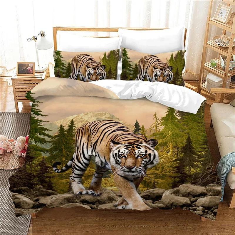 Comforter Tiger Bedding Set Bedclothes Printed 3D Animals S Double Bed Super King Queen Single Adult Size S Hot