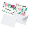 Clickedin Thank You Cards, Elegant Flowers Theme, 12 Cards and Envelopes