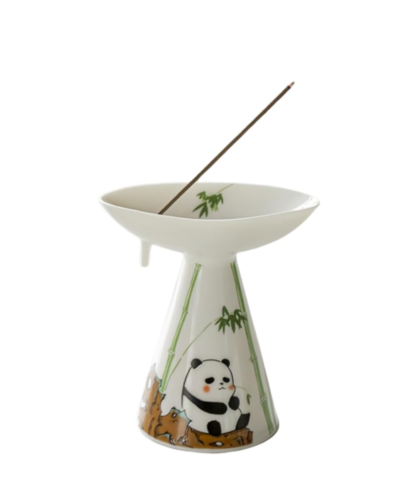 

Panda Pattern Ceramic Incense Holder, 10.6 x 9.7 cm, White, Incense Burner, Incense Stick Holder, Incense Dish (Panda Pattern)