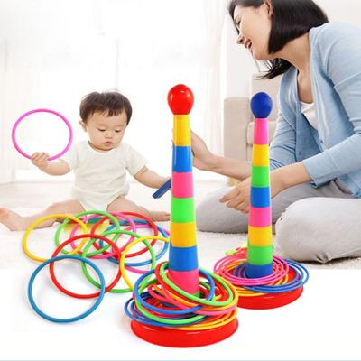 Rainbow Tower Ring Children's Toys Outdoor Throwing Game Stacking Game Sports Circle Iron Ring Parent Child Interaction