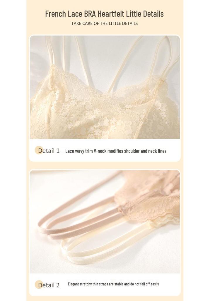 French Lace Strappy Camisole Top for Women - No Underwire, Stylish Outerwear & Inner Base Layer