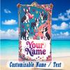 Dog Theme Beach Towel Personalized Custom Name & Text Soft Quick Dry Beach Towel for Swimming Travel