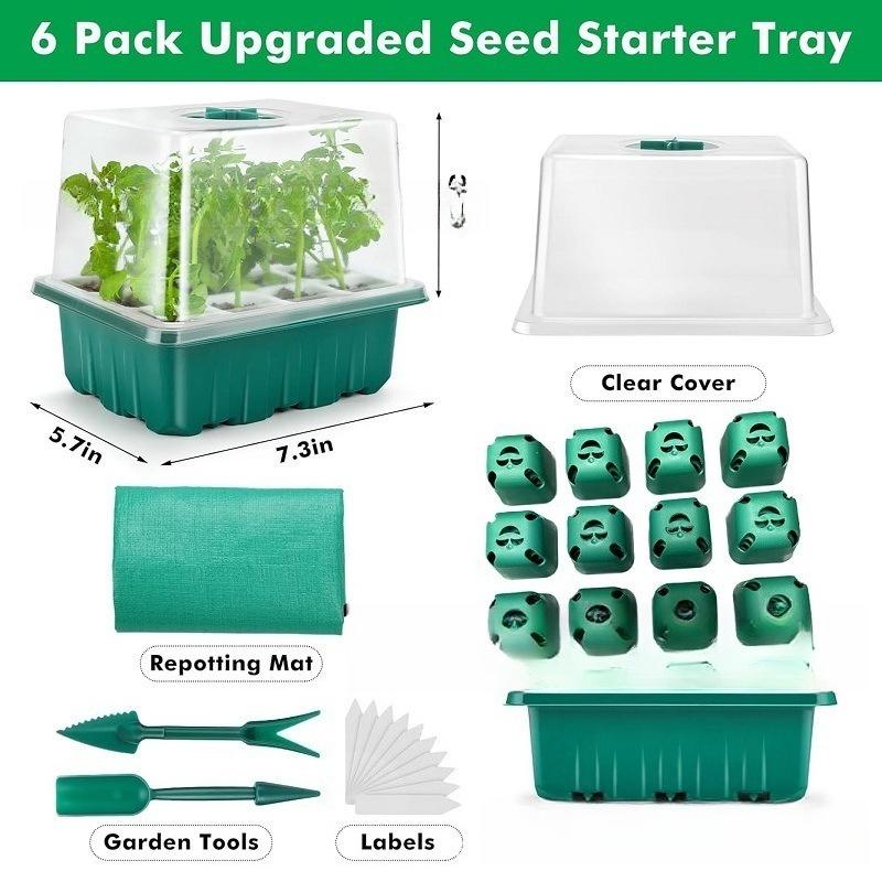 12 Hole Silicone Seed Starter Tray Reusable Plant Germination Kit For Greenhouse And Garden Nursery Pots