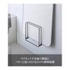 Yamazaki Jitsugyo 5086 Easy-to-dry magnetic bath lid stand Tower Black Approx. W26.5XD10.3XH25cm Tower Floating storage Shutter type can also be