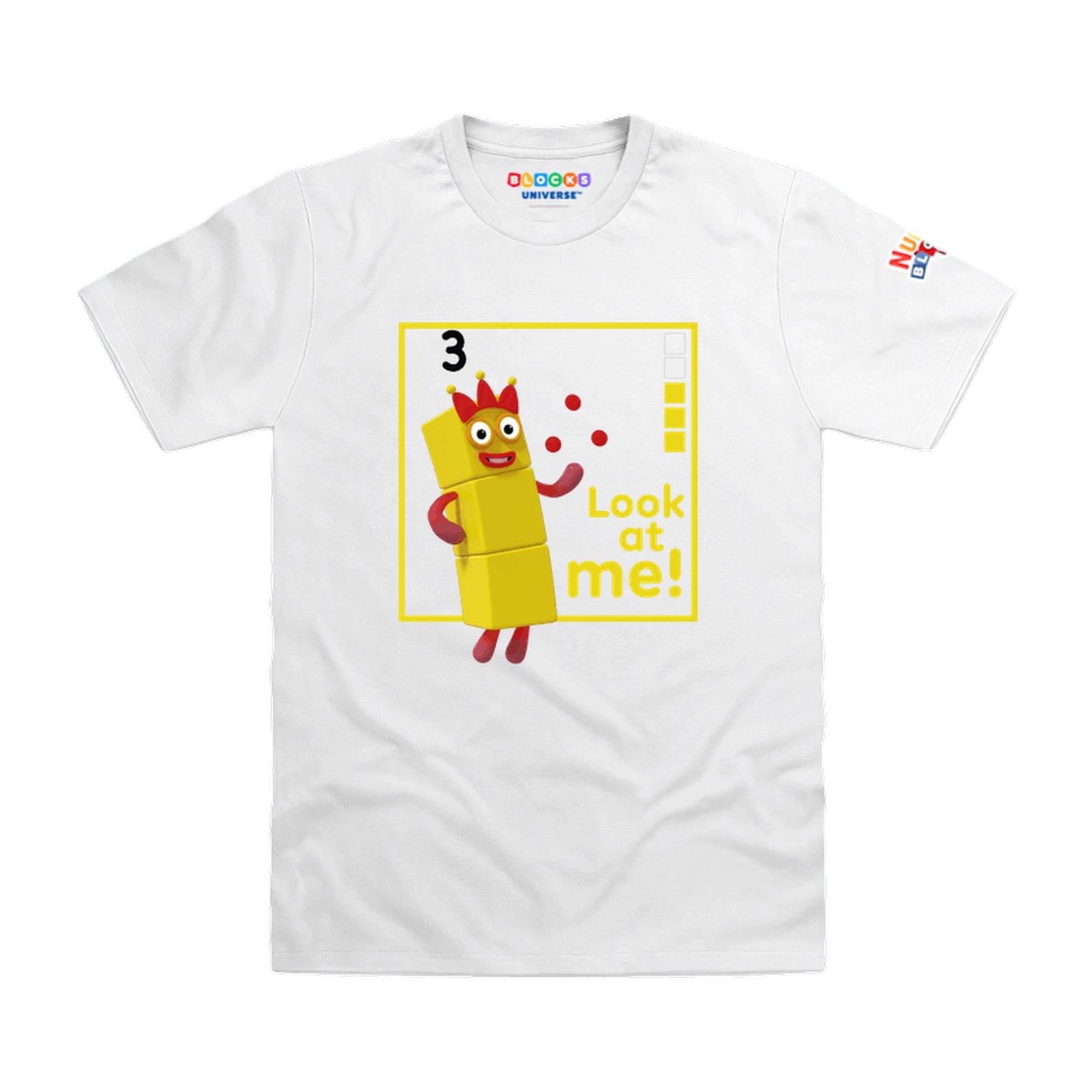 

Officially Licensed Numberblocks Three - Look at Me! Kids T-Shirt 150