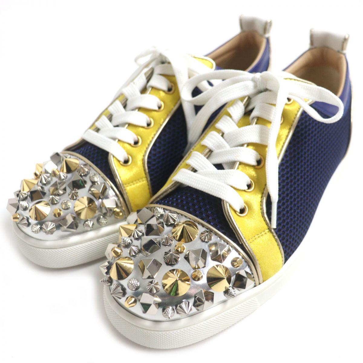 

Pristine Christian Louboutin sneakers Navy x Yellow parachute fabric 40 Used