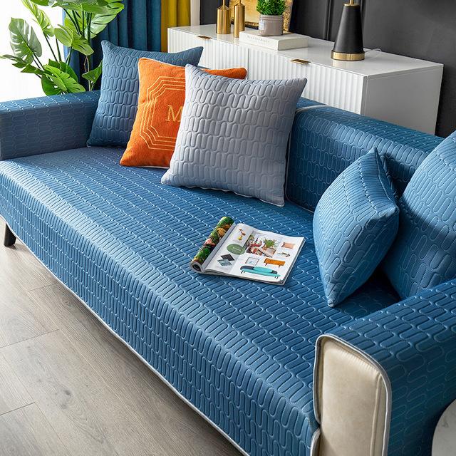Latex Ice Silk Sofa Cover Summer Cool Feeling Solid Color Non -Slip Sofa Cushion Living Room Back Towel Four Seasons Universal