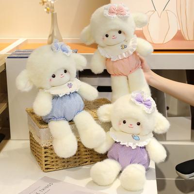 Lamb Doll Super Cute Running Park Children's Plush Toys Video Game City Exchange Doll Dressing Sheep Car Throw Pillow