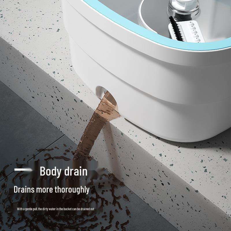 Mop Mâini Libere cu Găleată de Separare Apă Murdară și Apă Curată: Mop plat rotativ leneș pentru curățarea gospodăriei.