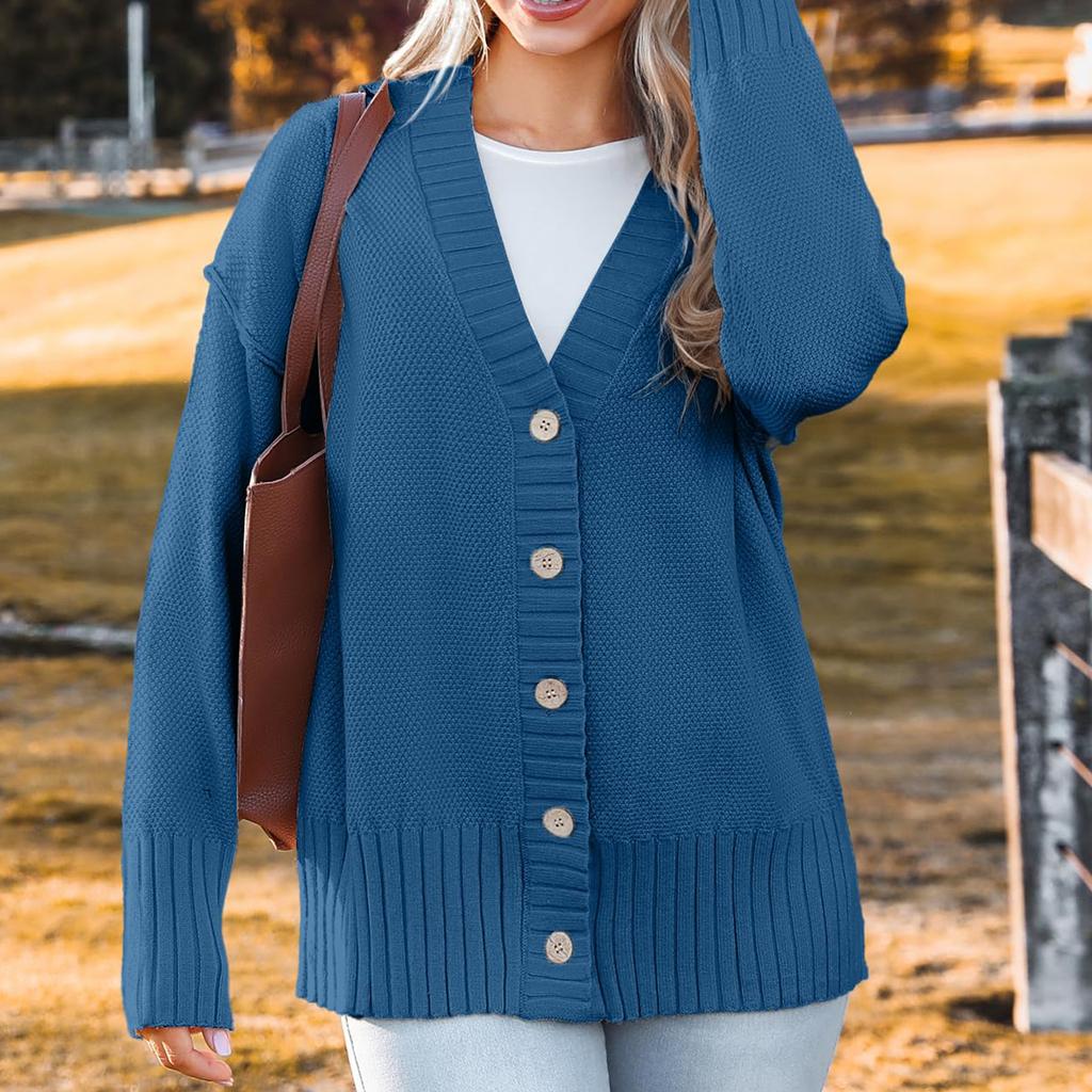 Women's Solid-color Fashionable Long-sleeved Top Cardigan