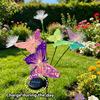 Colorful/Warm Solar Butterfly Flower Lights Fiber Optic LED Garden Stake Lights Waterproof Outdoor Decor for Yard Lawn Patio 2pack