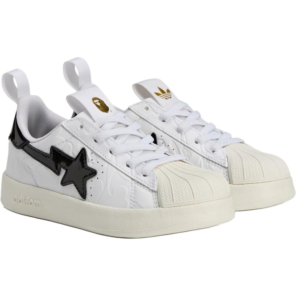 Adidas BAPE x Superstar 360 K Bílé Černé Dětské Tenisky Cloud-White Core-Black Gold-Metallic JQ2400