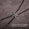 Classical Braided Leather Cord Bolo Tie with Metal Star Turquoises Pendant Western Vintage Necktie Shirt Collar Necklace