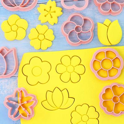 8 Teile/satz 3D Blume Form Ausstechformen Kunststoff Keks Form Cookie Stempel DIY Fondant Kuchen Form Backen Gebäck Backformen Küche liefert