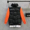 Damen Cropped Puffer Baumwollweste mit lockerer gepolsterter Kapuze Solides Oberteil