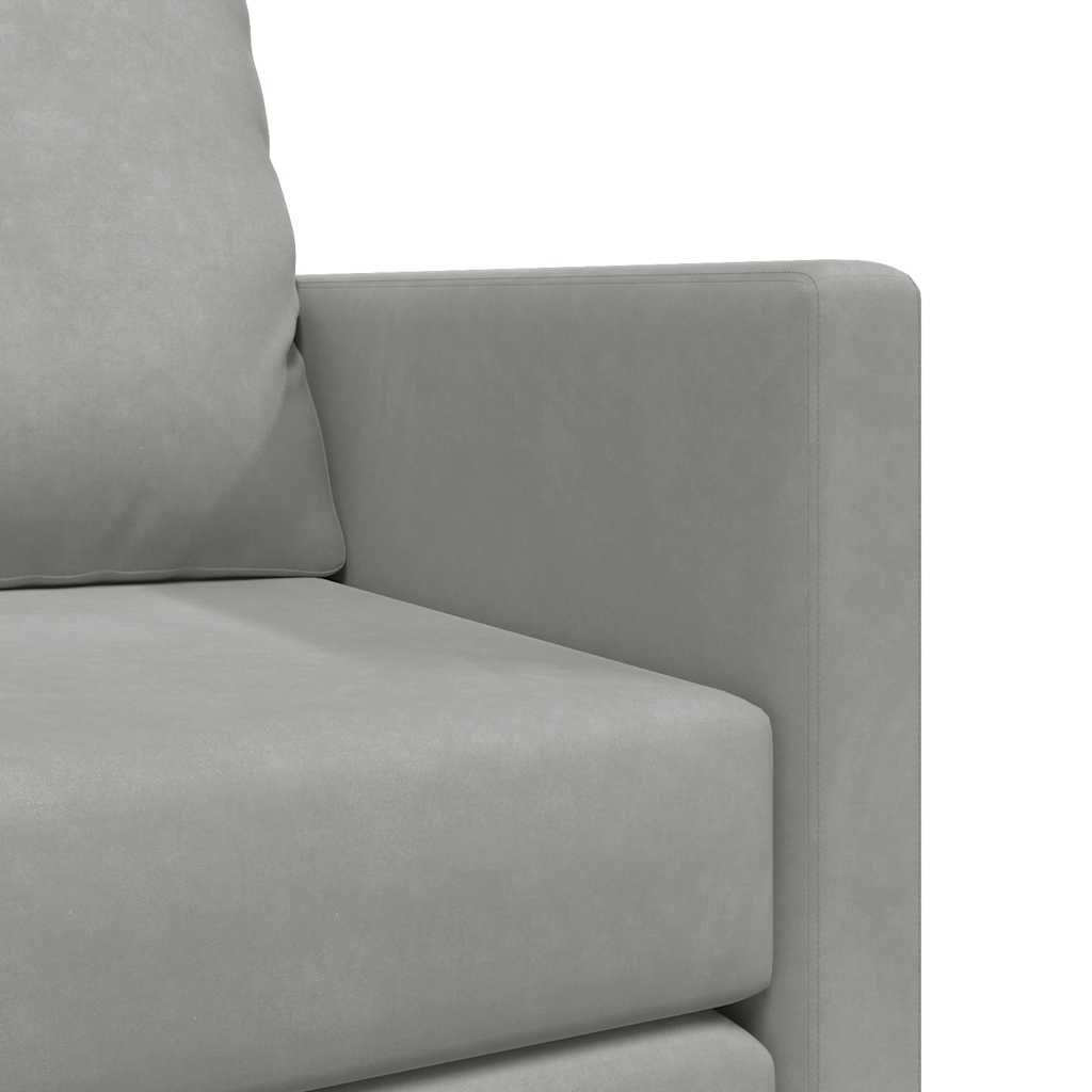 Floor Sofa with Sleeping Function Light Grey 122x204x55 Cm Velvet