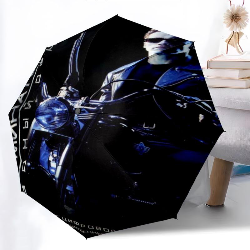 Terminator: Future Folding Umbrella Suitable for All Seasons Durable Sun Umbrella Three Folds Sun Umbrella